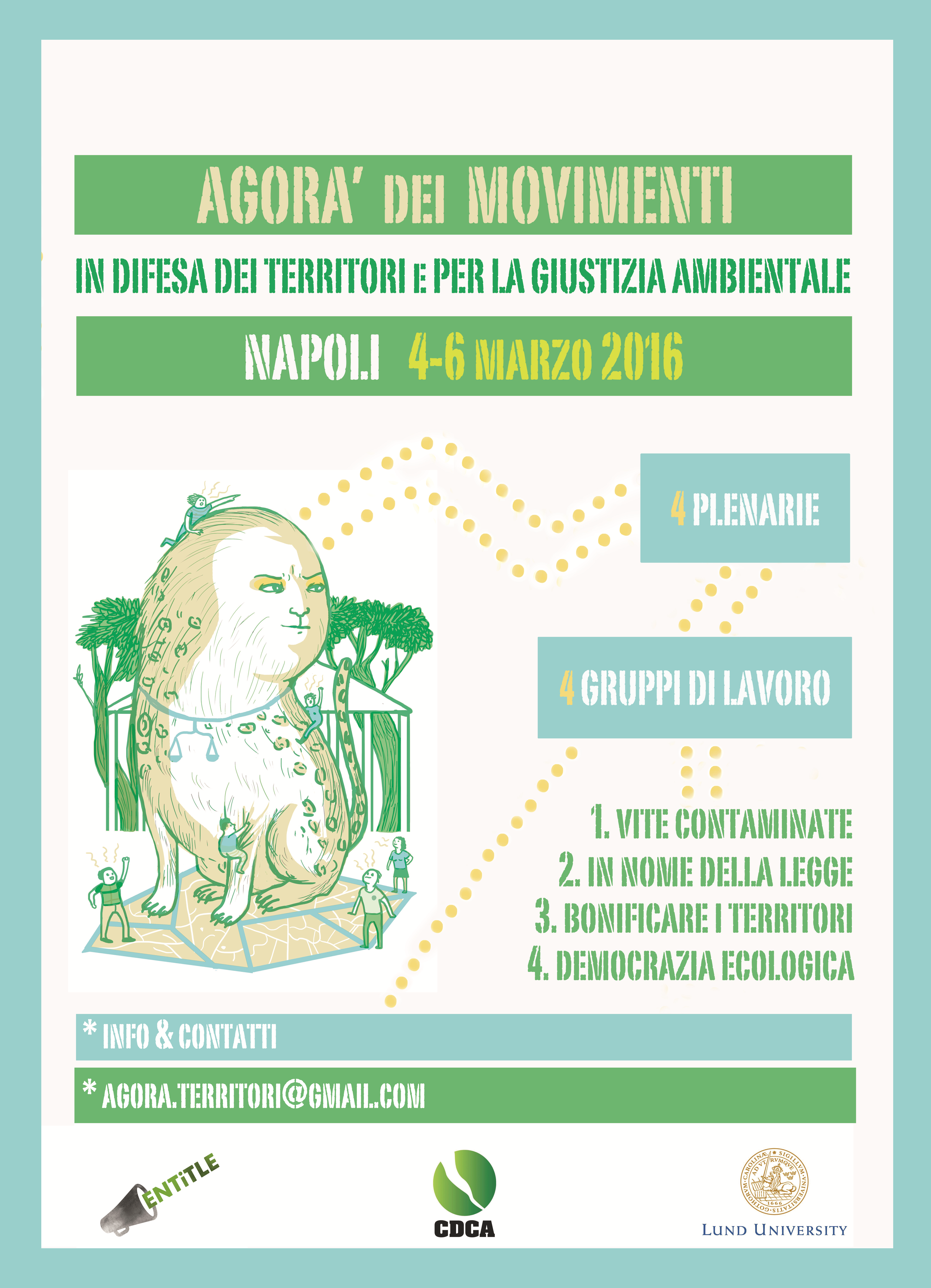 Agorà dei movimenti in difesa dei territori e per la giustizia ambientale, Napoli 4-6 marzo 2016