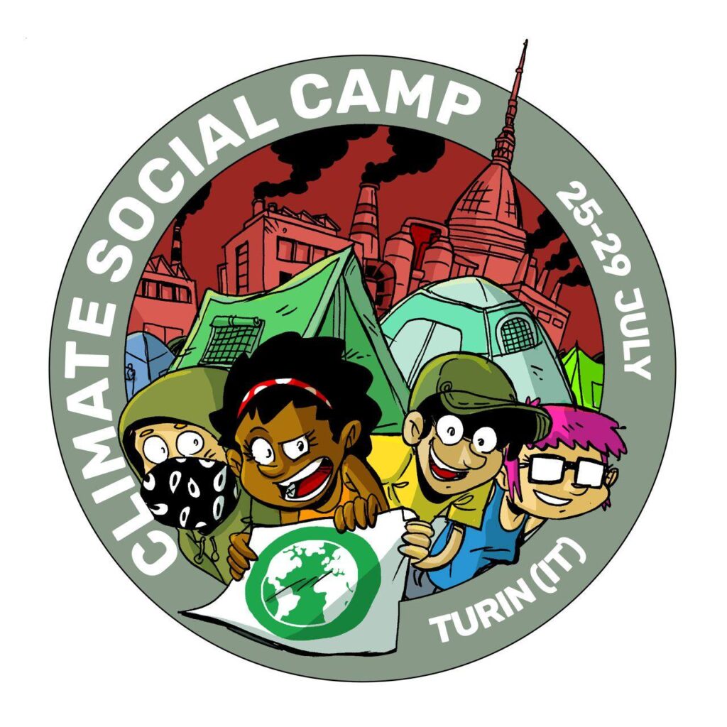 Climate Social Camp, Torino, July 25-29. Artwork by Zerocalcare.